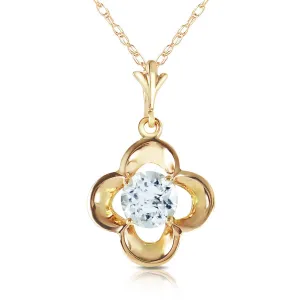 0.55 Carat 14K Solid Yellow Gold Love Me Tender Aquamarine Necklace