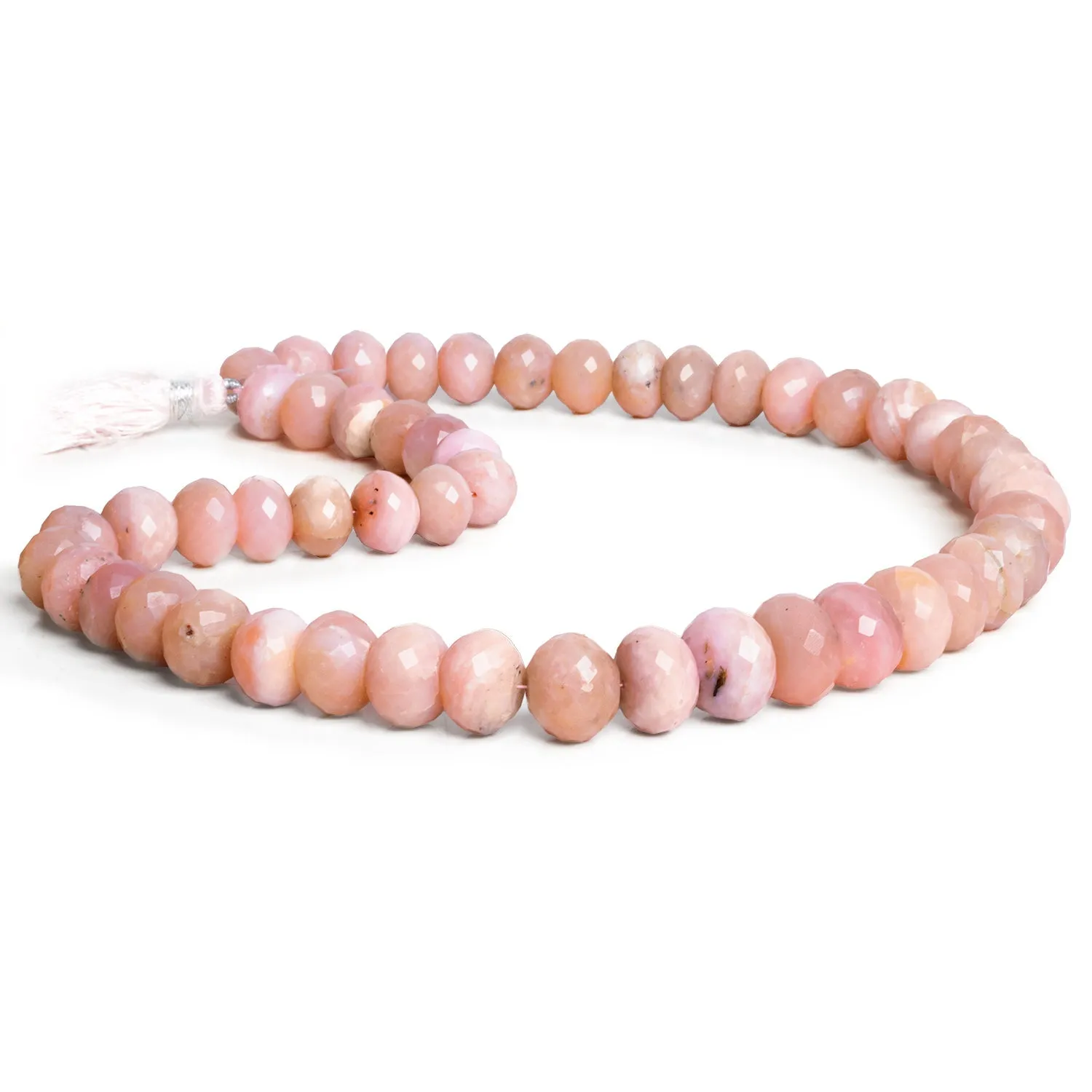 10-14mm Pink Peruvian Opal Faceted Rondelles 17 inch 50 beads