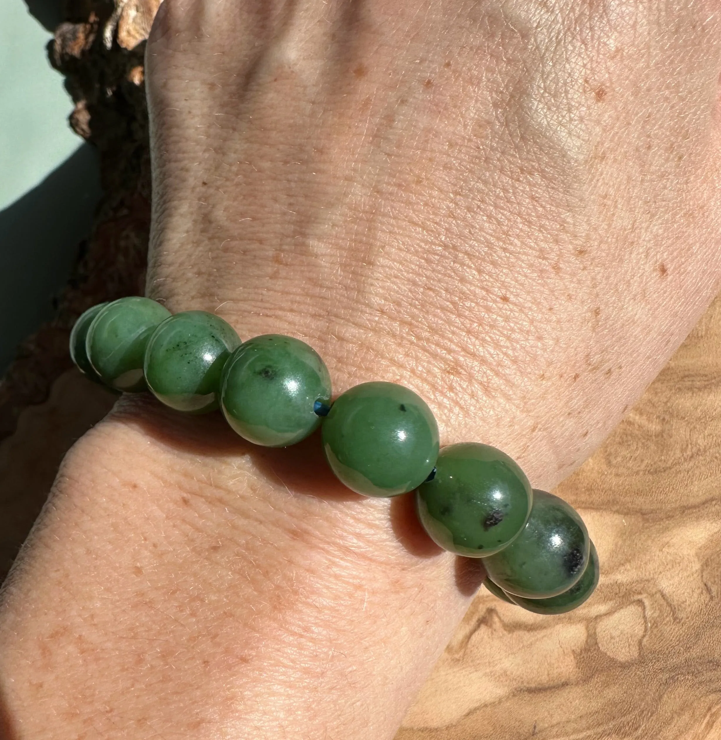 12mm Canadian Nephrite Jade Bead Bracelet*