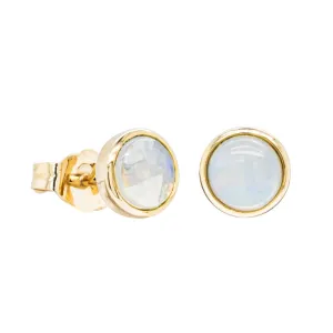 14ct Yellow Gold Opal Stud Earrings