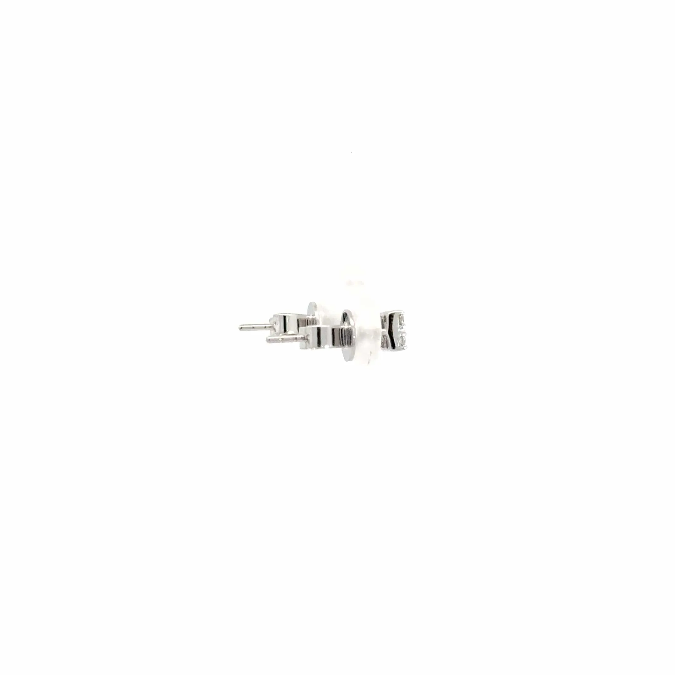 14k Classic White Gold Diamond Earrings