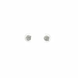 14k Classic White Gold Diamond Earrings