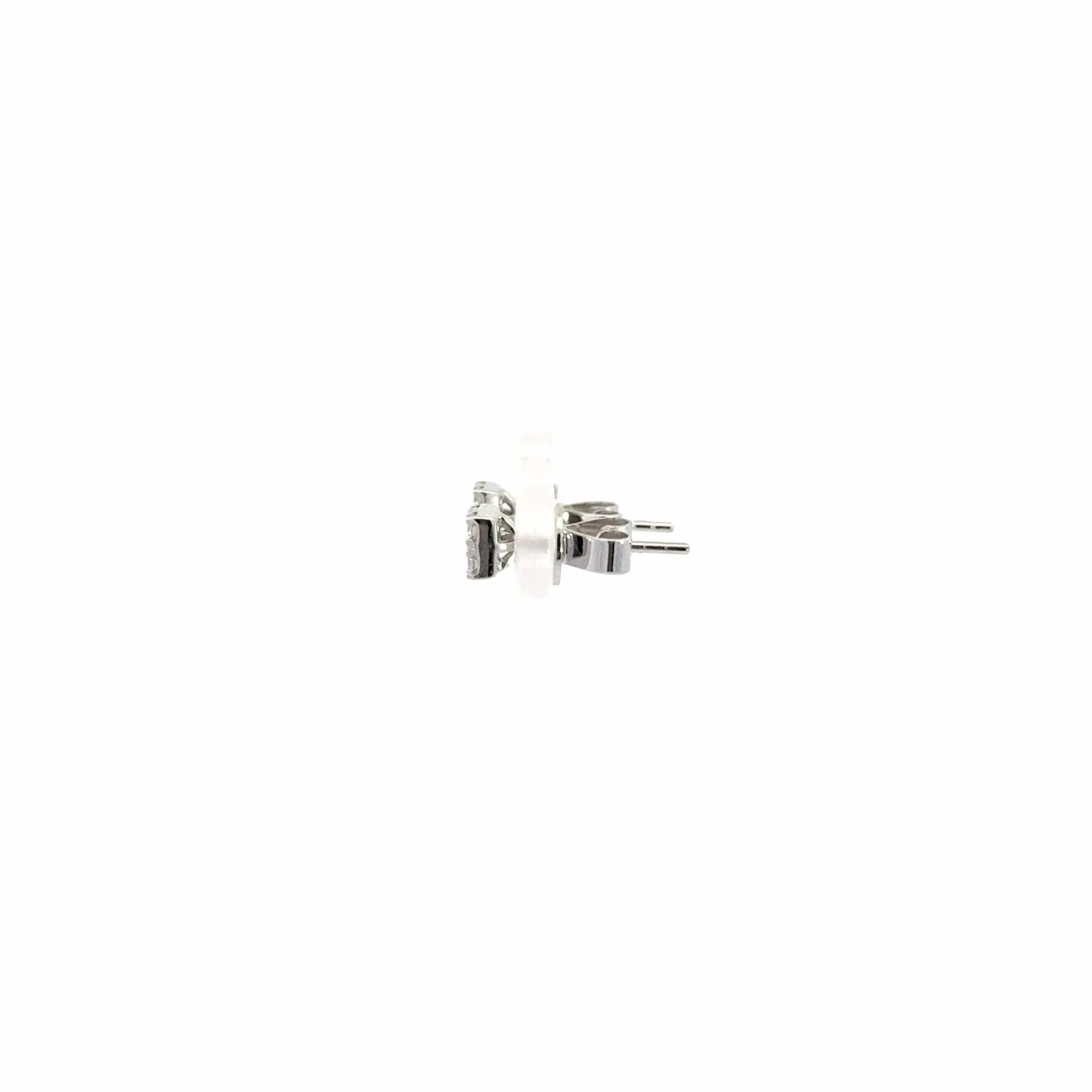 14k Classic White Gold Diamond Earrings