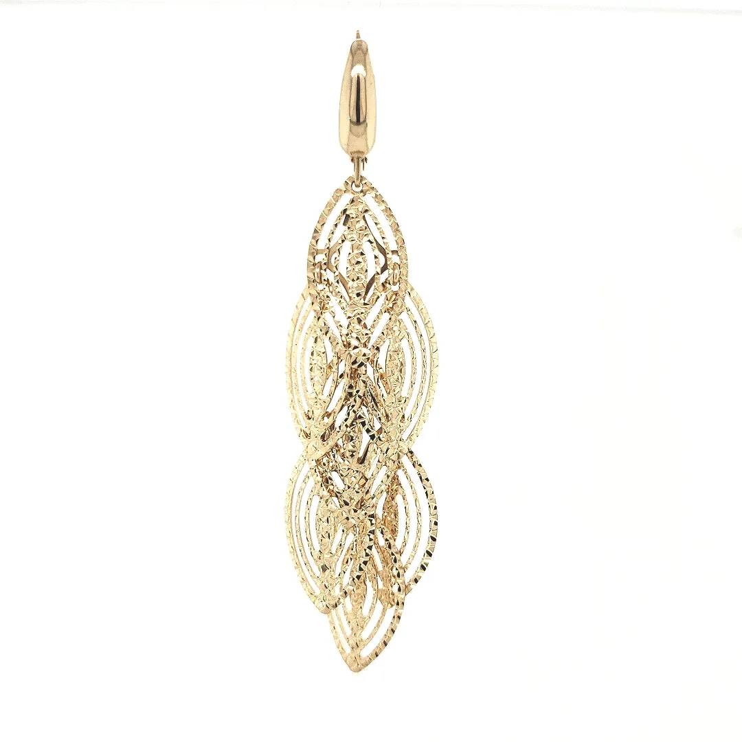 14K Teardrop Chandelier Earrings