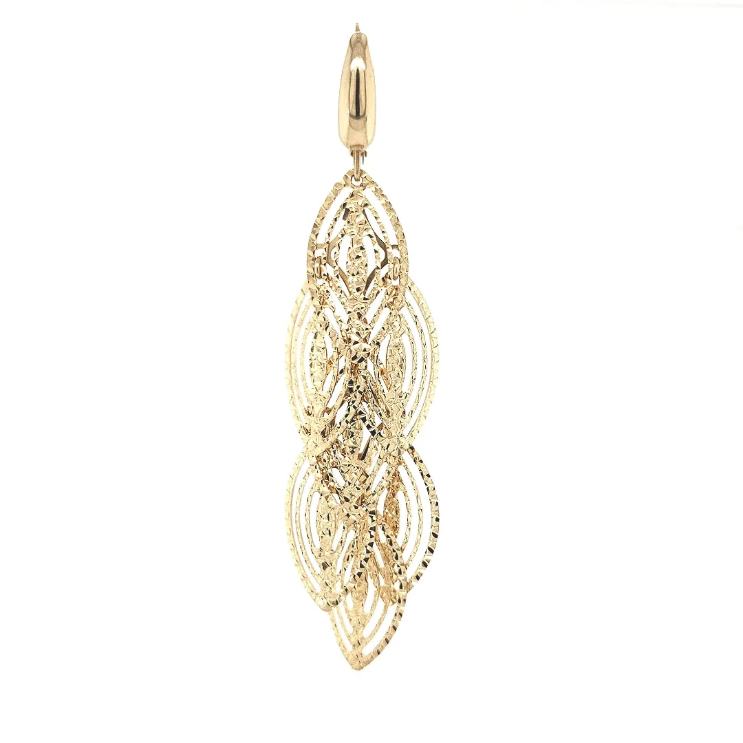 14K Teardrop Chandelier Earrings