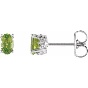 14K White Natural Mozambique Garnet Earrings