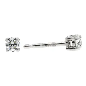 18ct white gold 4 claw solitaire diamond earrings