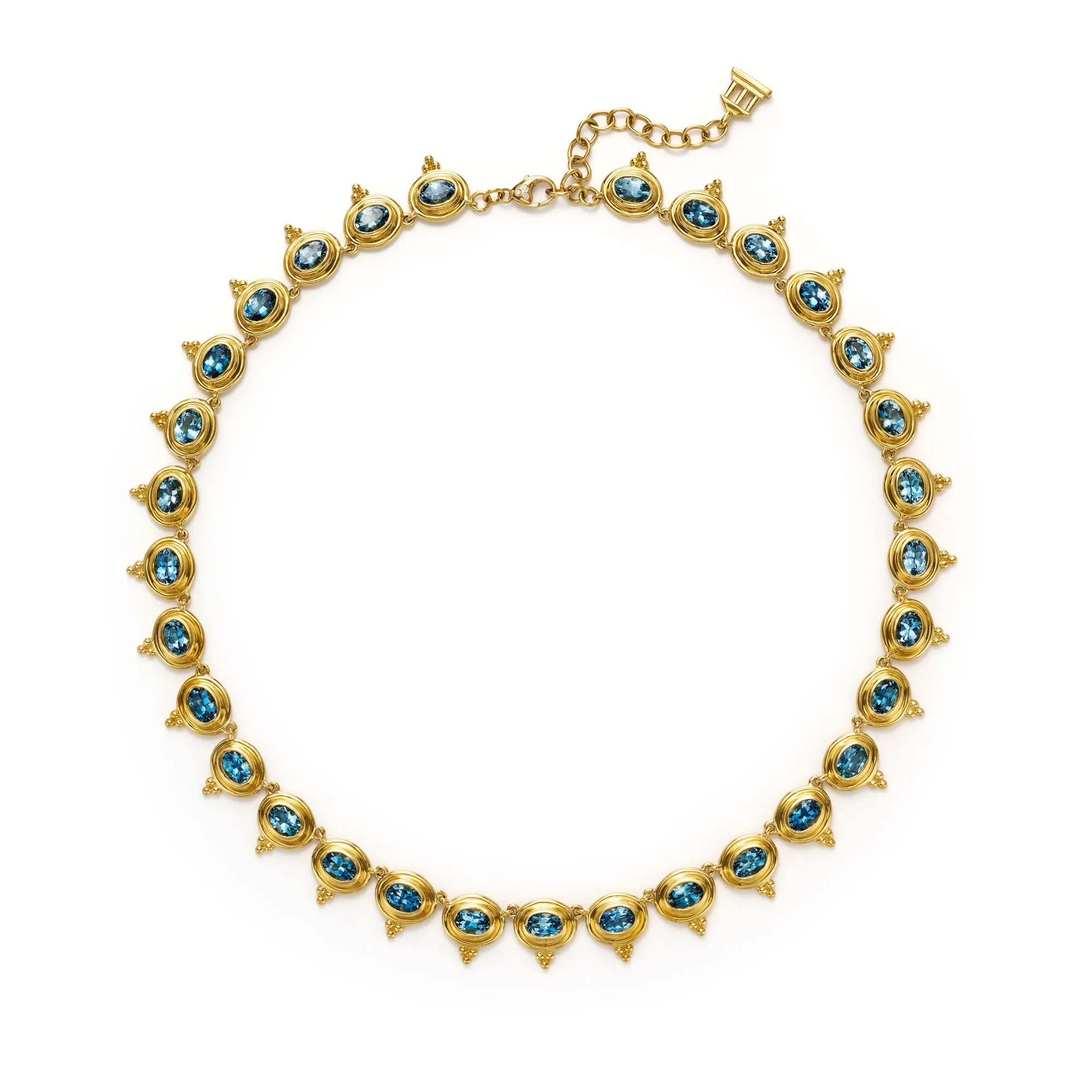 18K Aquamarine Temple Necklace