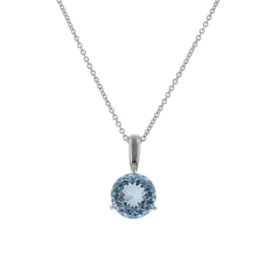18K White Gold Aquamarine Pendant Necklace