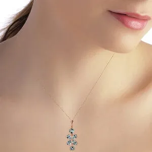 3.15 Carat 14K Solid Rose Gold Necklace Aquamarine