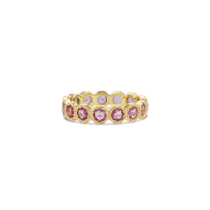 3mm Crown Bezel Pink Sapphire Eternity Ring