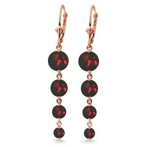 7.8 Carat 14K Solid Rose Gold Chandelier Earrings Natural Garnet