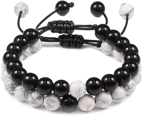 8Mm 2 Sets Of Beaded Bracelets Cross-Border Elastic Bracelet Volcanic Stone Lava Tiger Eye Stone