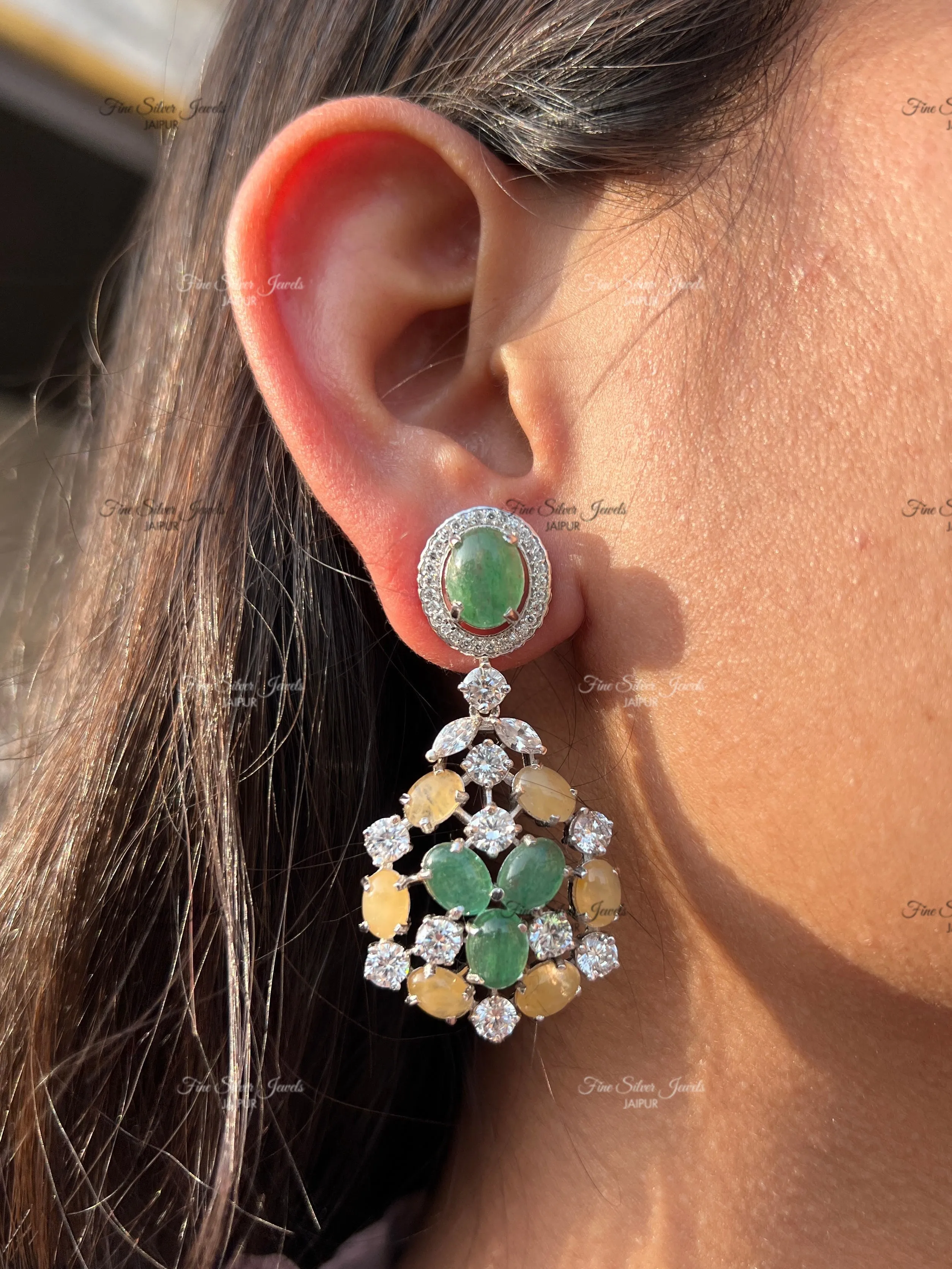925 Silver Chandelier Earrings