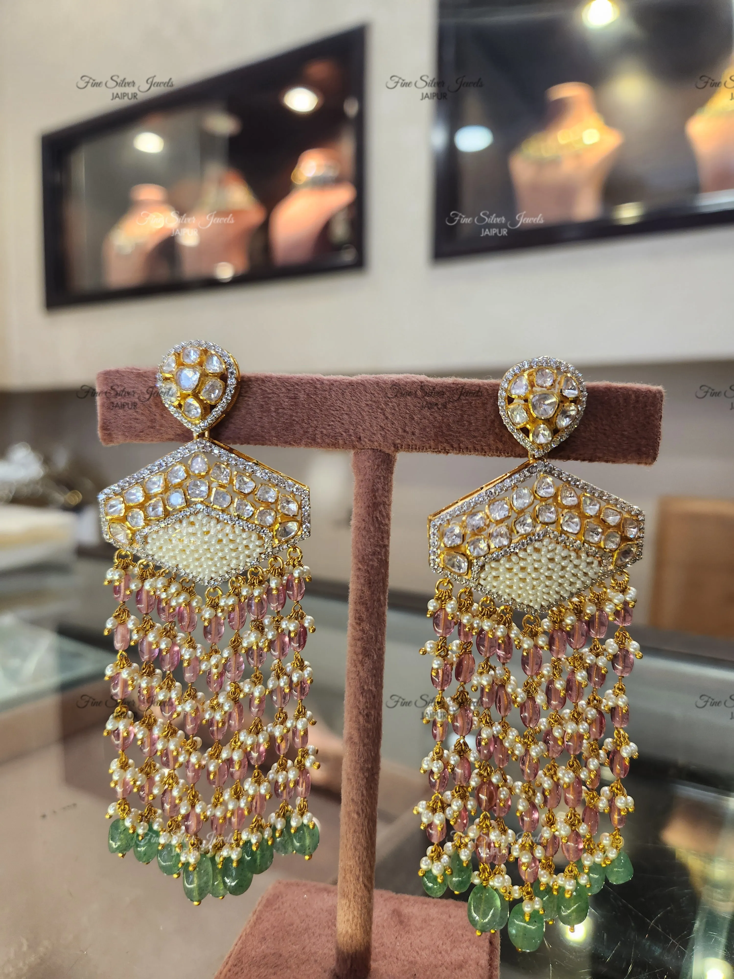 925 Silver Samta polki Earrings