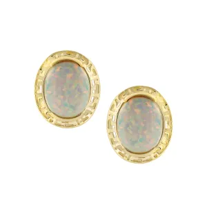 9ct Yellow Gold & Opal Stud Earrings