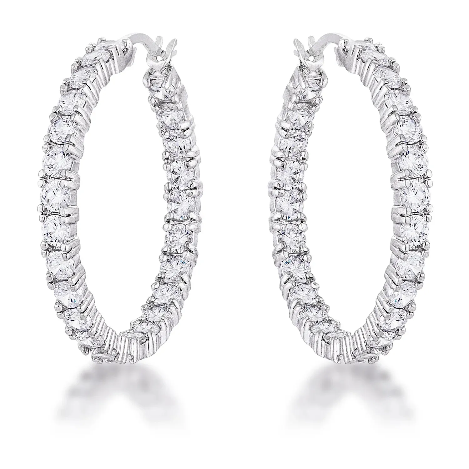 Abella Round Eternity Gold Hoop Earrings | 5.5ct