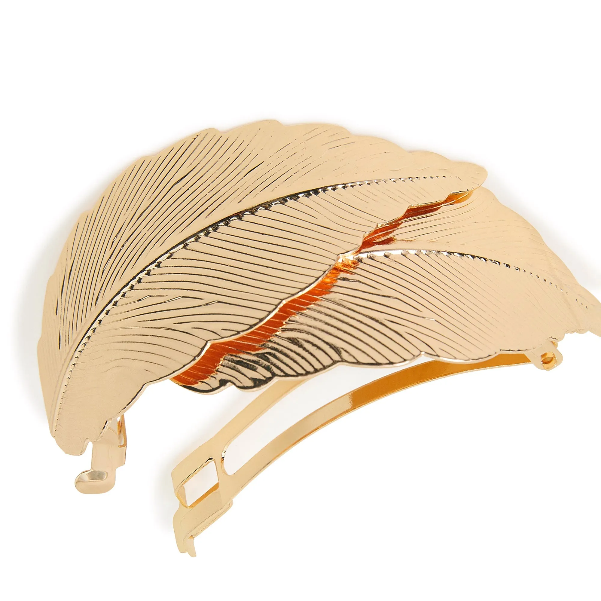 Accessorize London Rose Gold Hair Layered Leaf Barrette