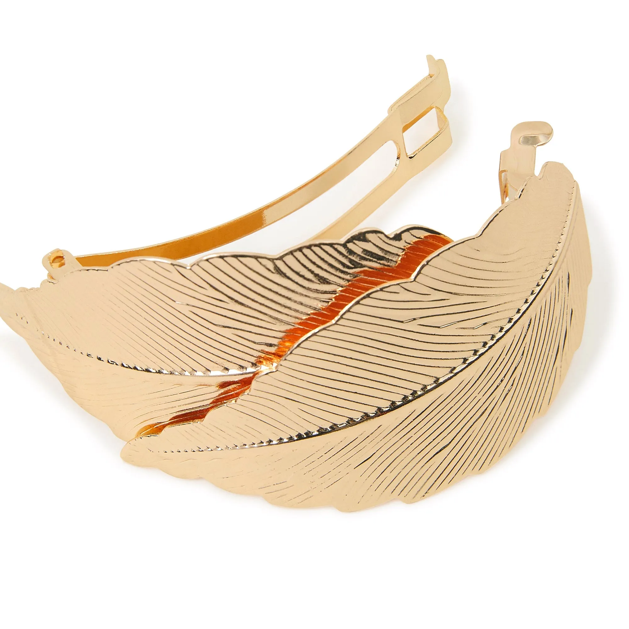 Accessorize London Rose Gold Hair Layered Leaf Barrette
