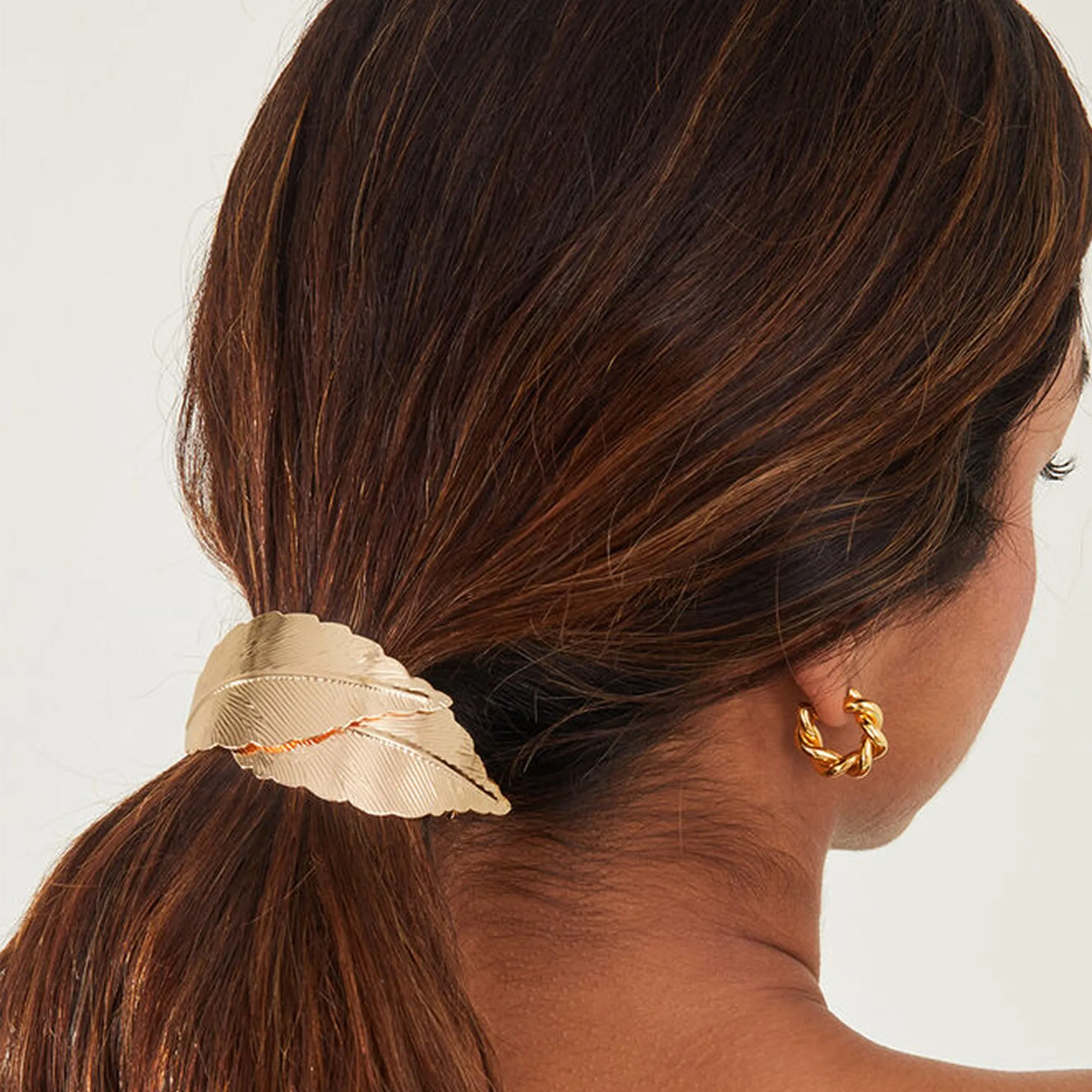 Accessorize London Rose Gold Hair Layered Leaf Barrette