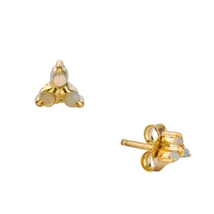 Alex Triple Opal Studs, 14k Gold