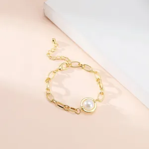 Alloy Fashion Pearl Chain Bracelet
