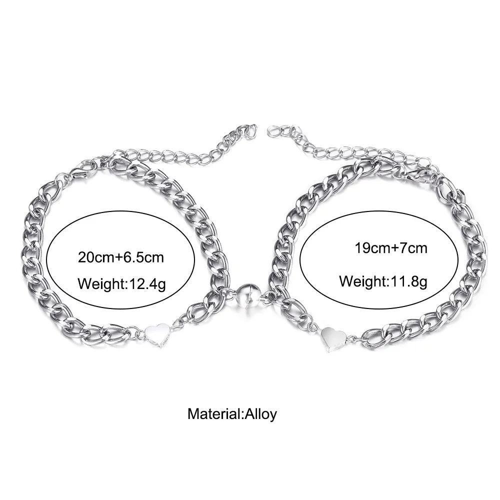 Alloy Magnet Suction One Pair Of Lovers Love Bracelet
