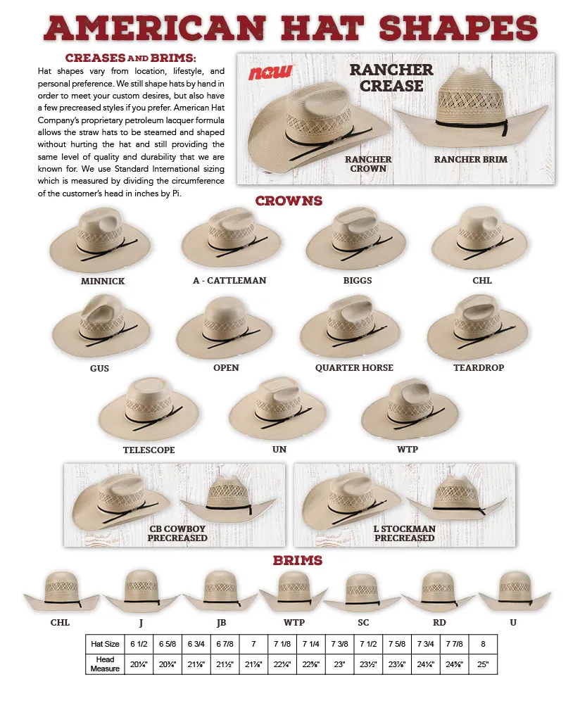 American Hat Company - Open Crown - 10X Silverbelly Tall Crown