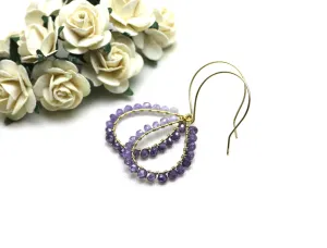 Amethyst Wire Wrapped Teardrop Earrings