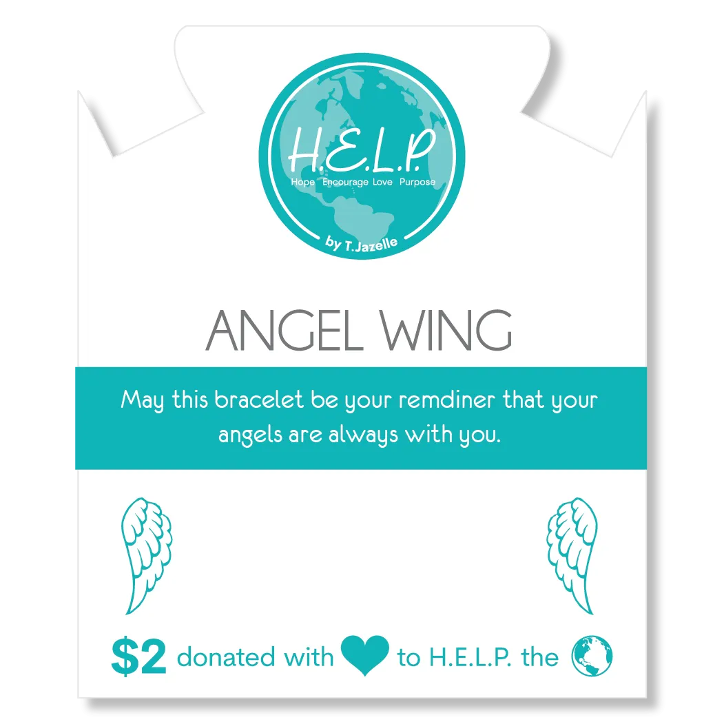 Angel Wing Cutout Charm with Azure Blue Jade Charity Bracelet