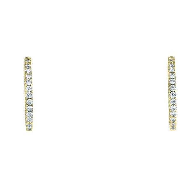 Anna 1.25” Inside Outside CZ Gold Hoop Earrings