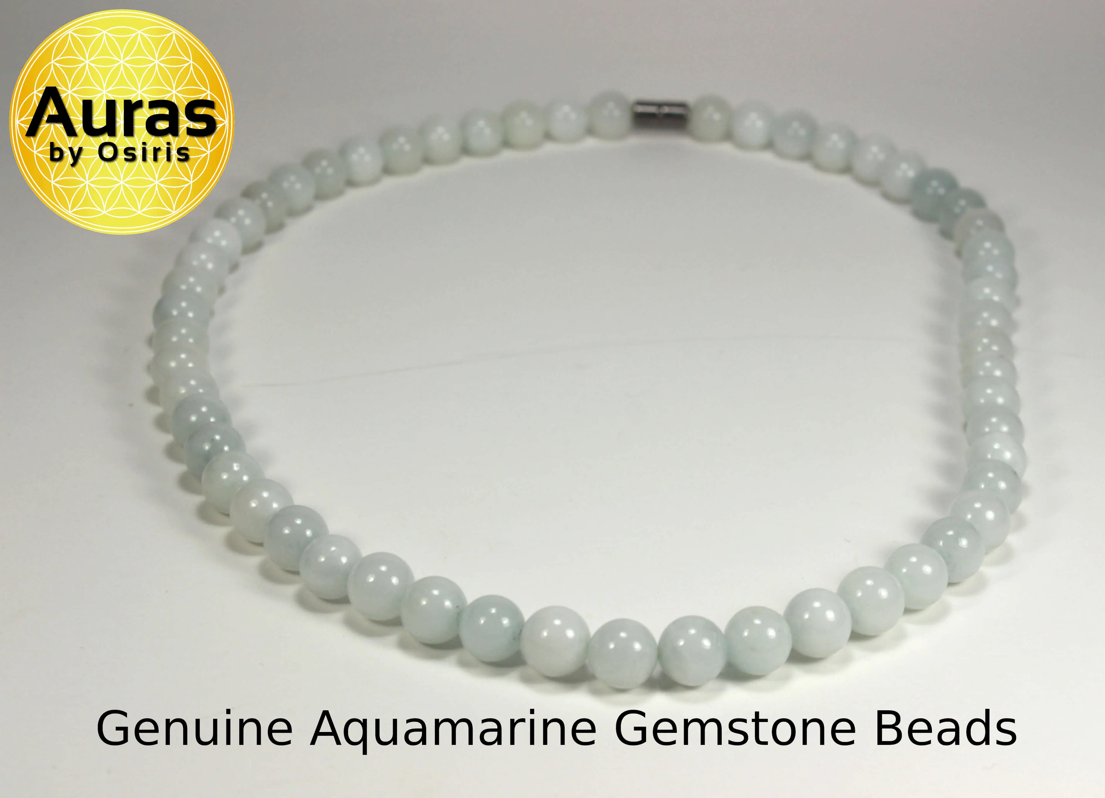 Aquamarine Necklace (10mm Medium Beads)