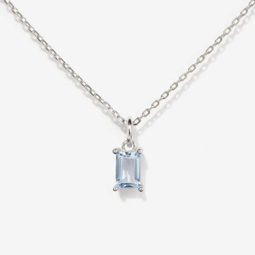 Aquamarine Silver Necklace