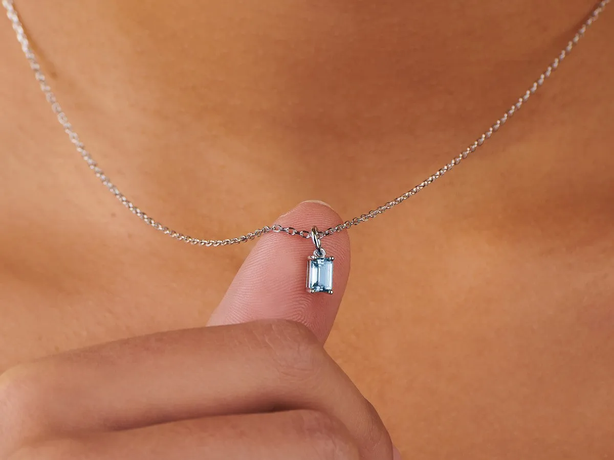 Aquamarine Silver Necklace
