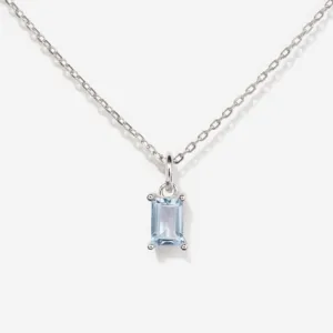 Aquamarine Silver Necklace
