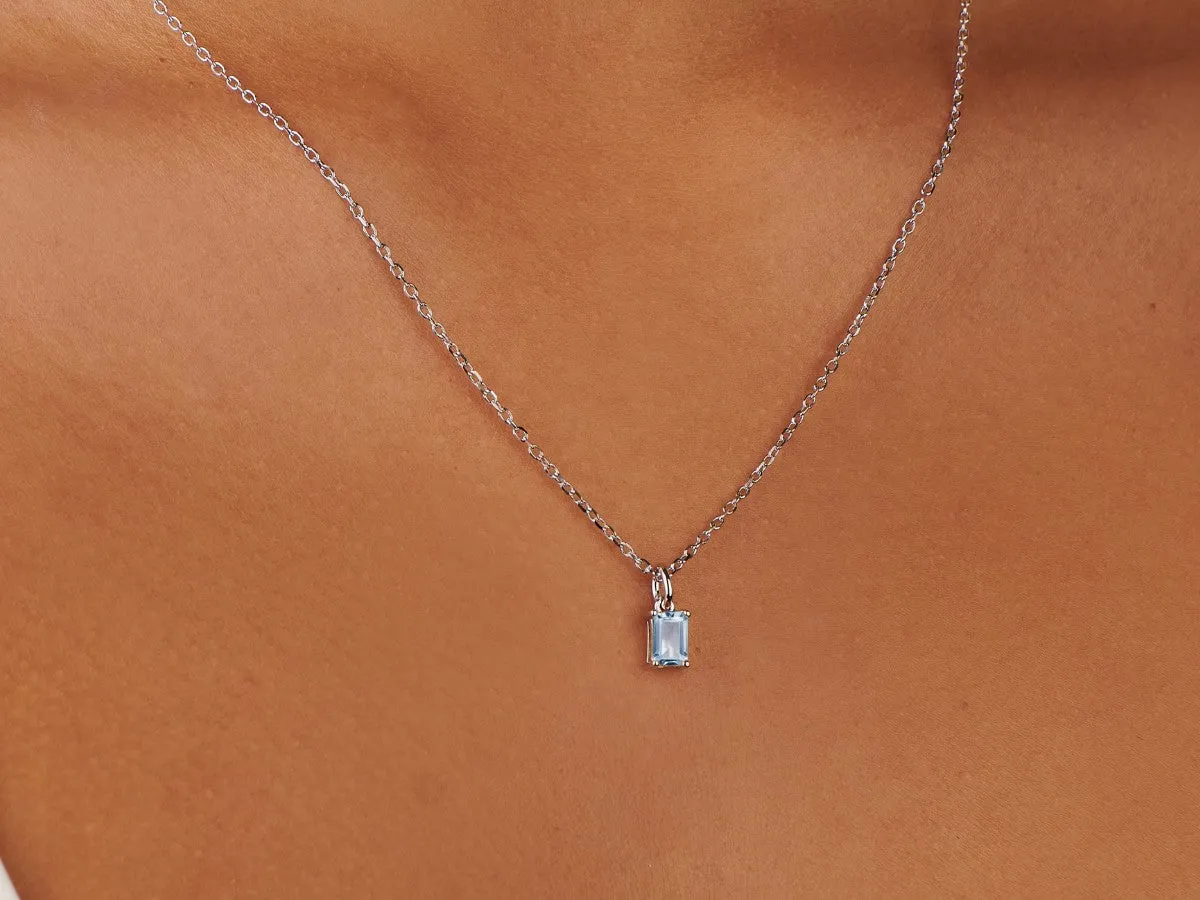 Aquamarine Silver Necklace