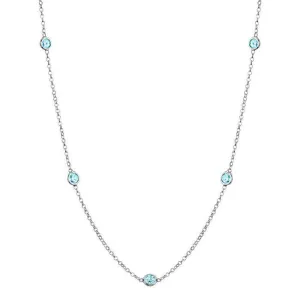 Aquamarine Station Necklace
