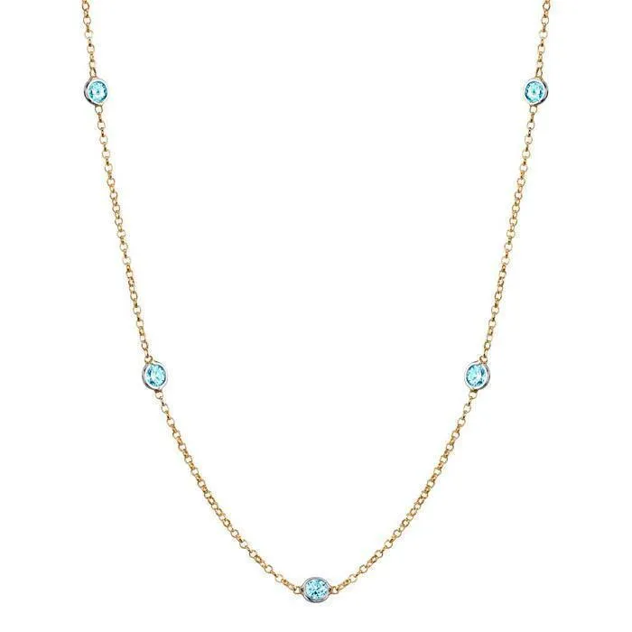 Aquamarine Station Necklace