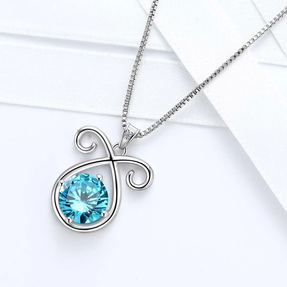 Aries Zodiac Necklace March Birthstone Pendant Women Girls Jewelry Birthday Gift Women Girls Jewelry Birthday Gift