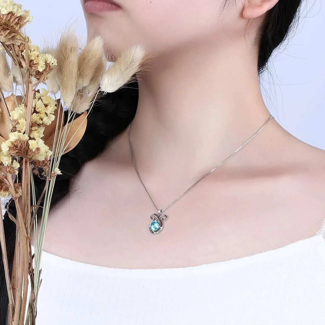 Aries Zodiac Necklace March Birthstone Pendant Women Girls Jewelry Birthday Gift Women Girls Jewelry Birthday Gift