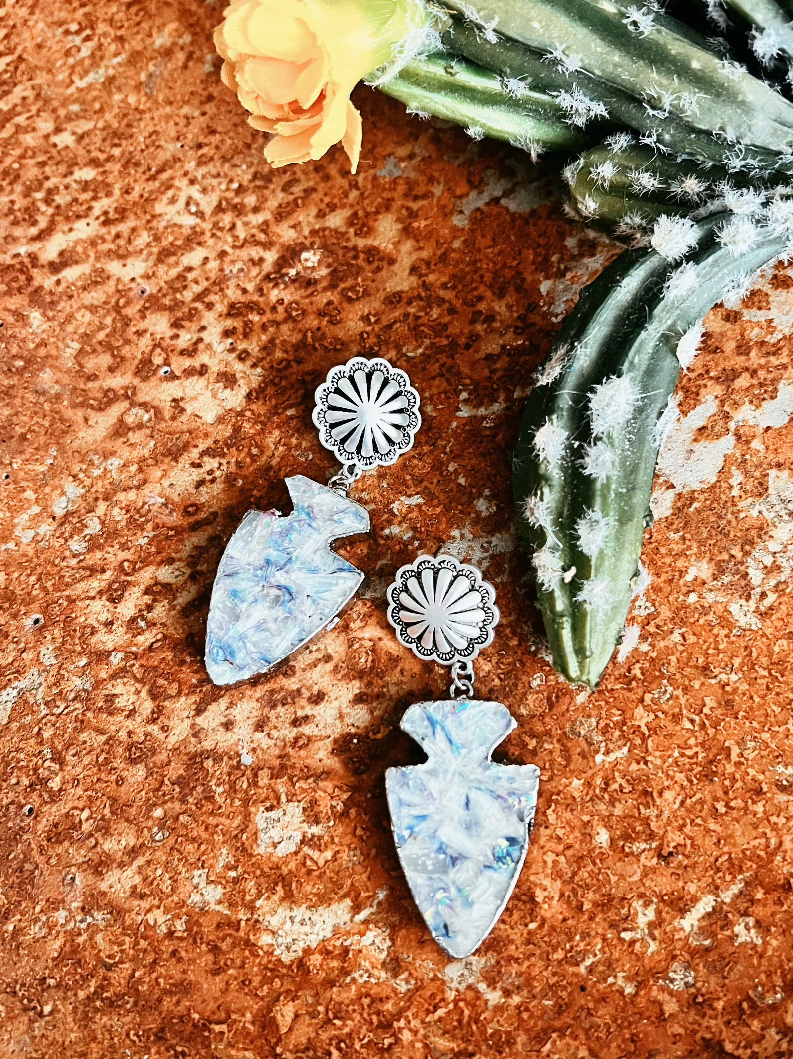 Arrowhead Gemstone Post Earrings