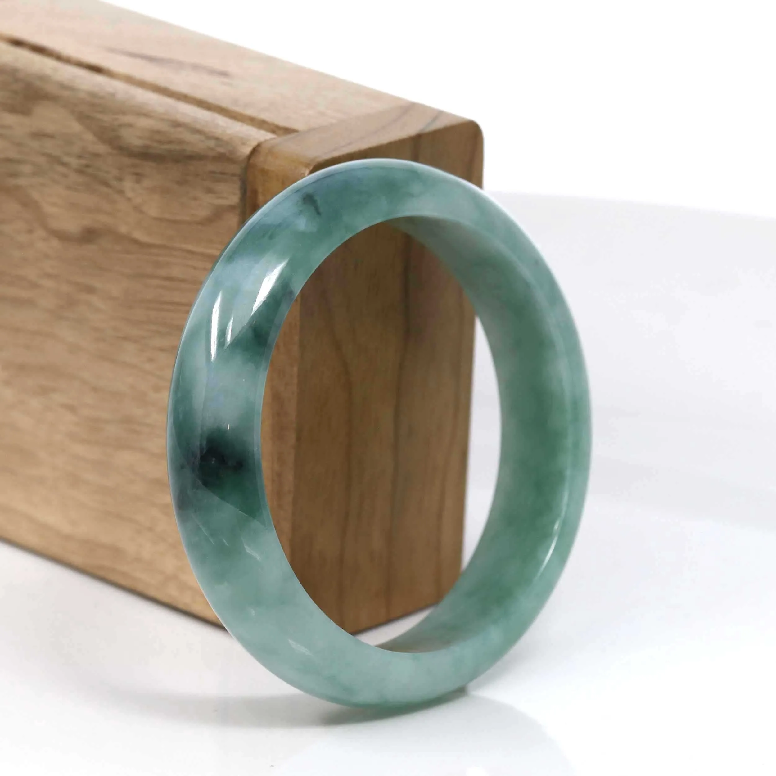 Baikalla Blue-Green Classic Real Jadeite Jade Bangle Bracelet (54.76mm) #933