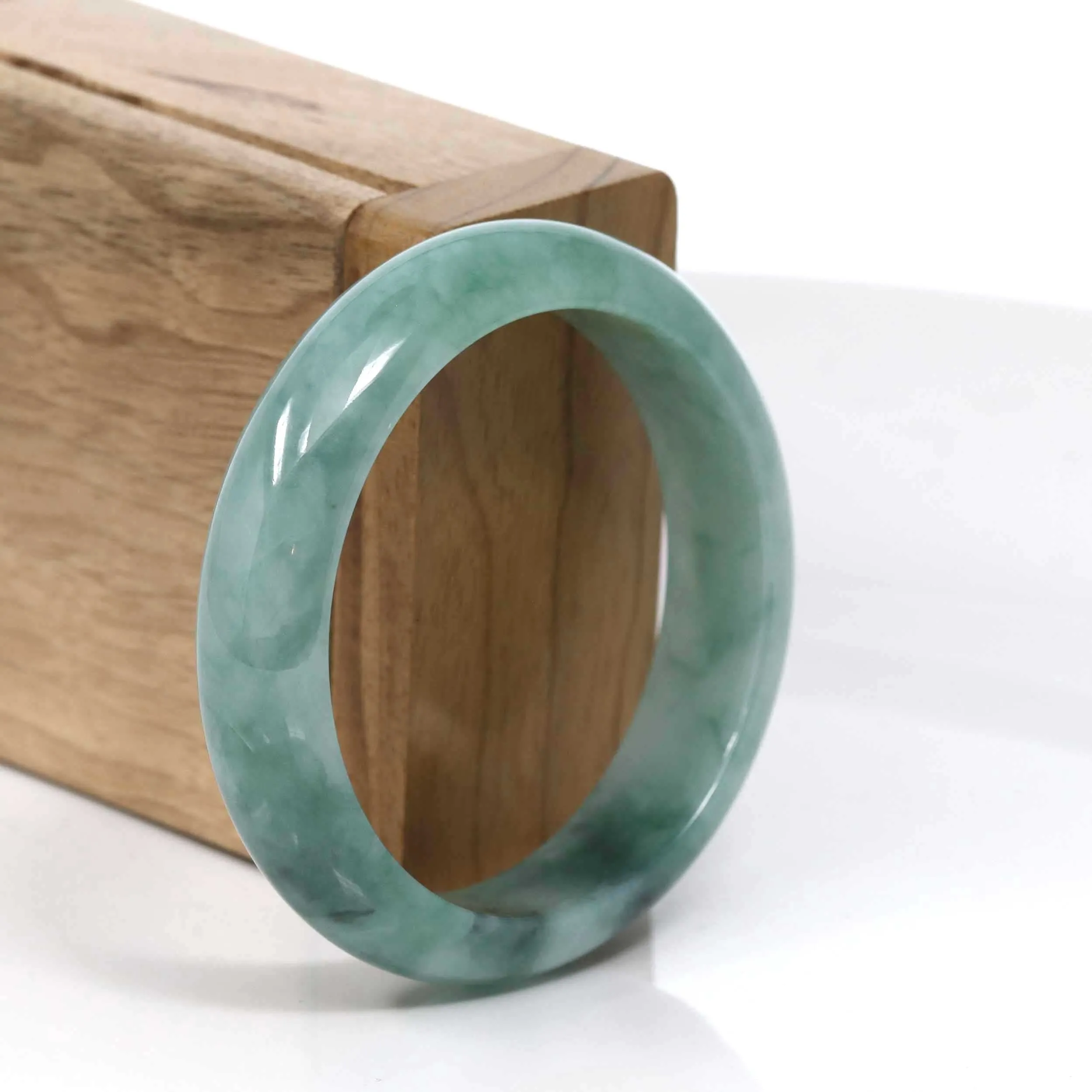 Baikalla Blue-Green Classic Real Jadeite Jade Bangle Bracelet (54.76mm) #933
