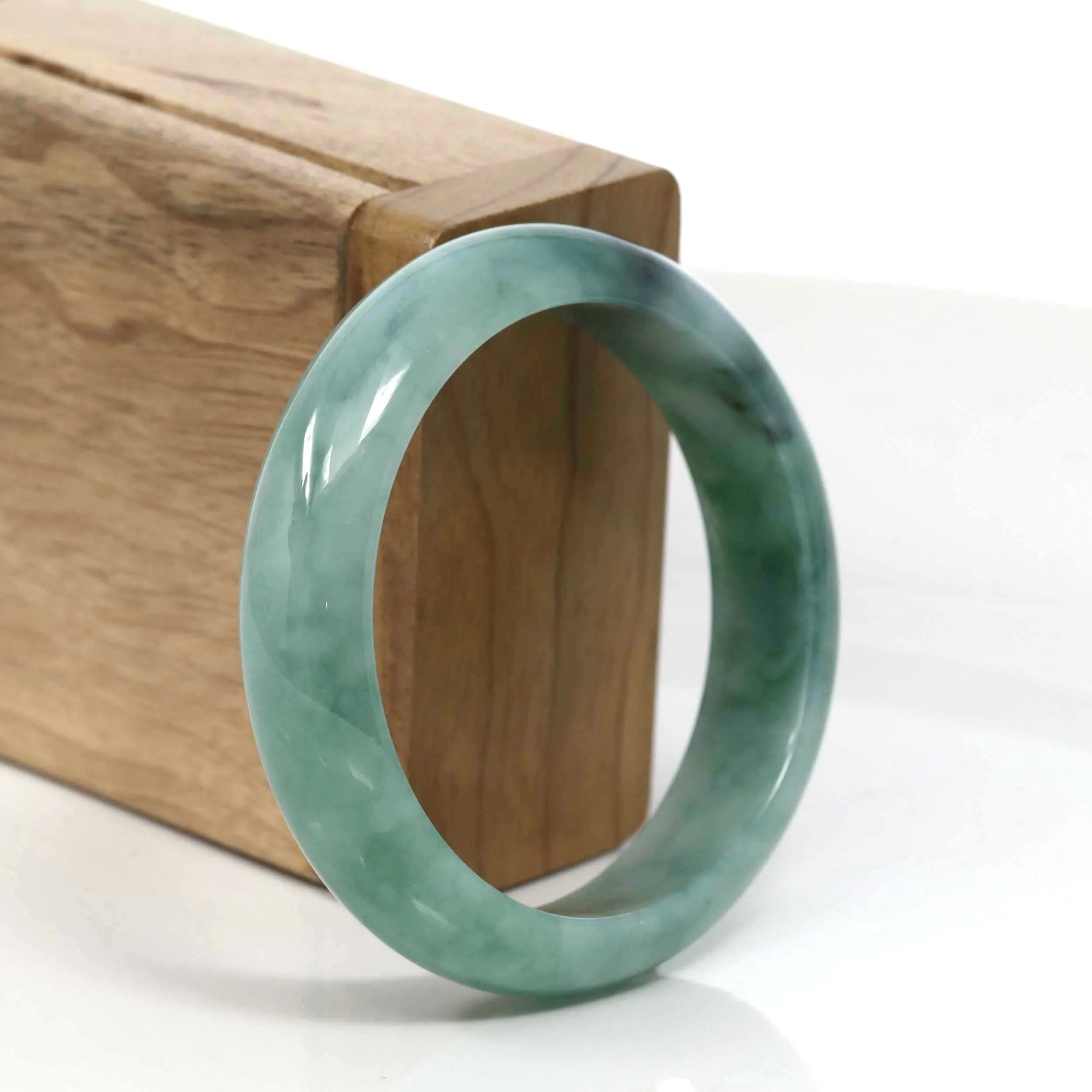 Baikalla Blue-Green Classic Real Jadeite Jade Bangle Bracelet (54.76mm) #933