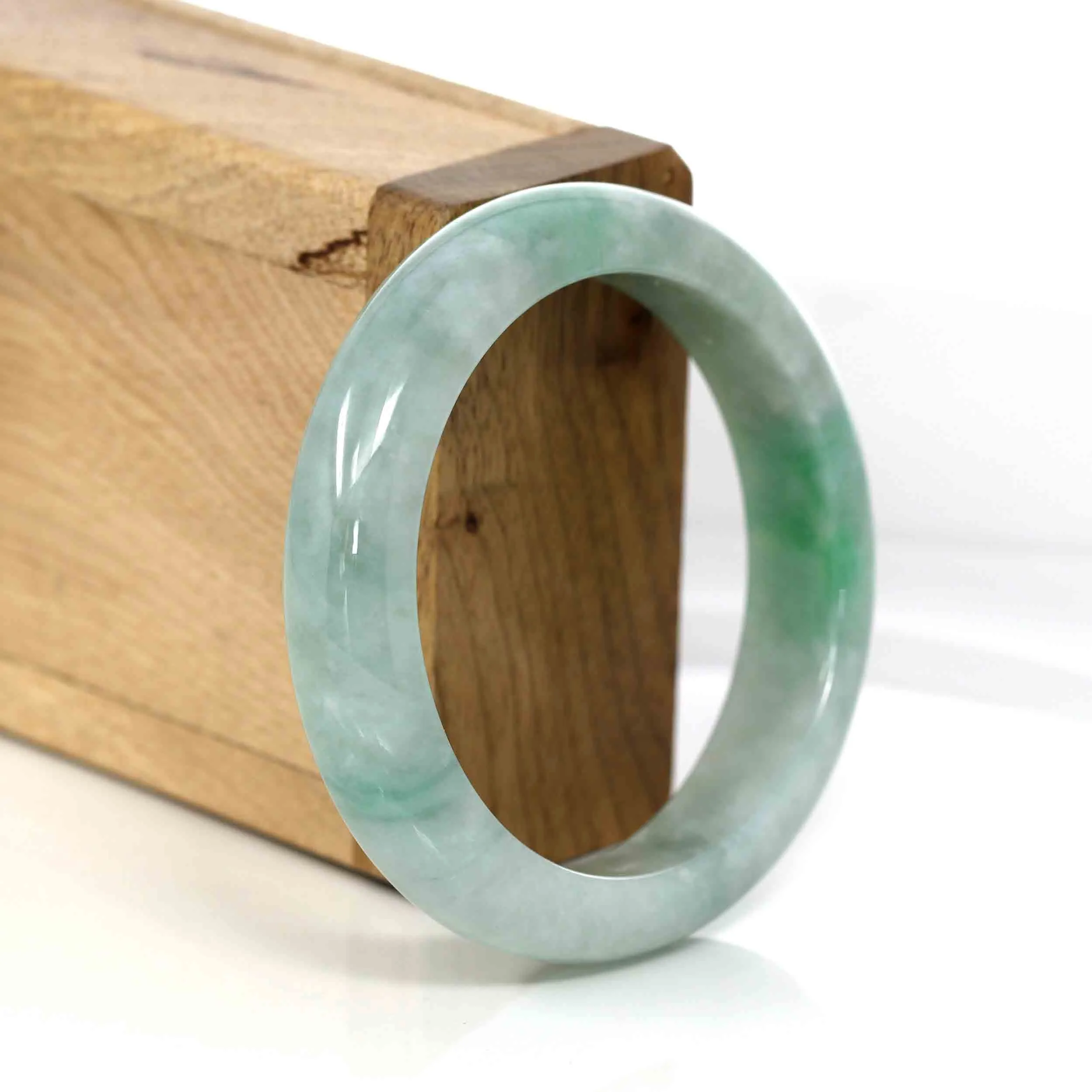Baikalla Classic Green Natural Jadeite Jade Bangle (54.41 mm )#321