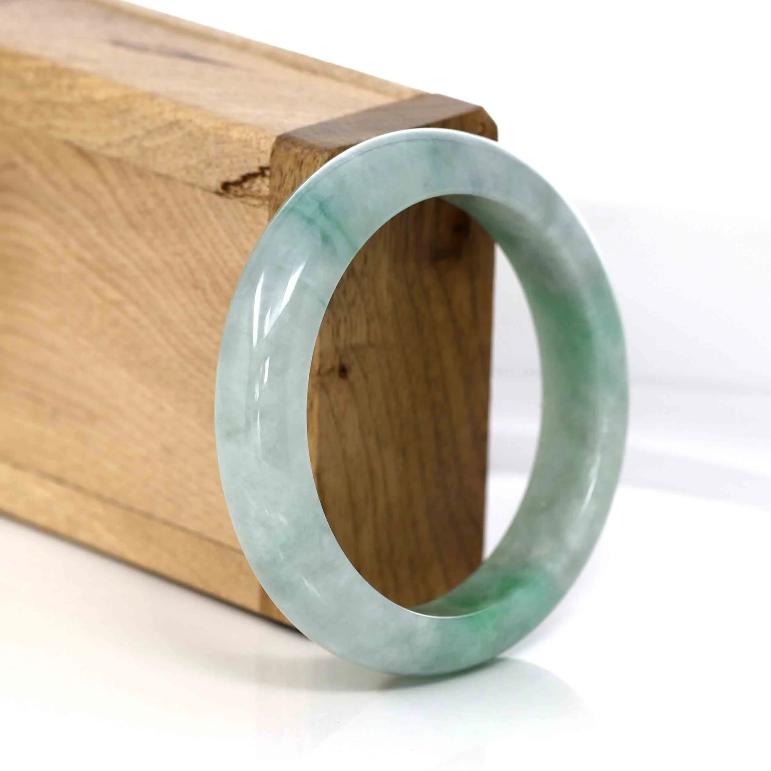 Baikalla Classic Green Natural Jadeite Jade Bangle (54.41 mm )#321