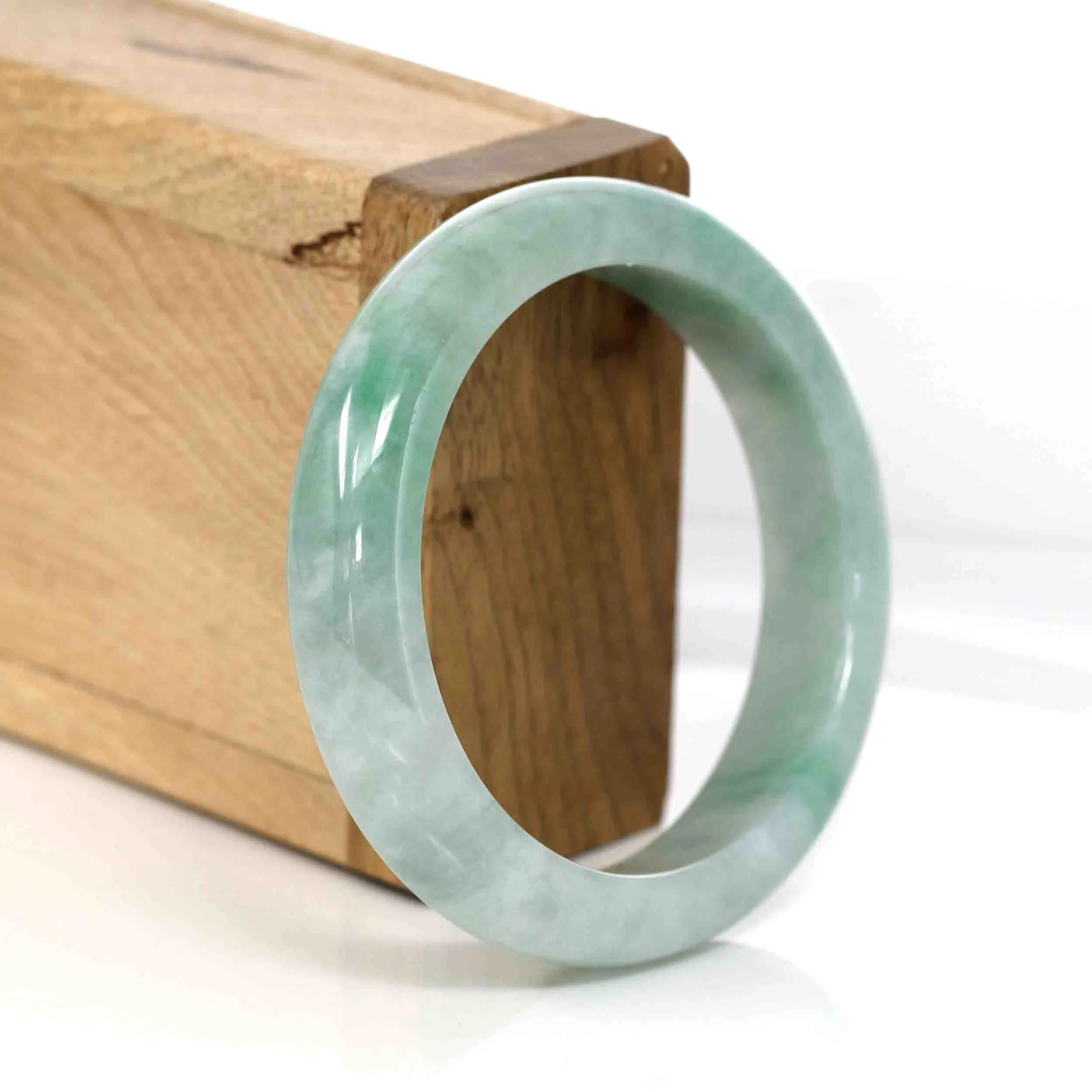 Baikalla Classic Green Natural Jadeite Jade Bangle (54.41 mm )#321