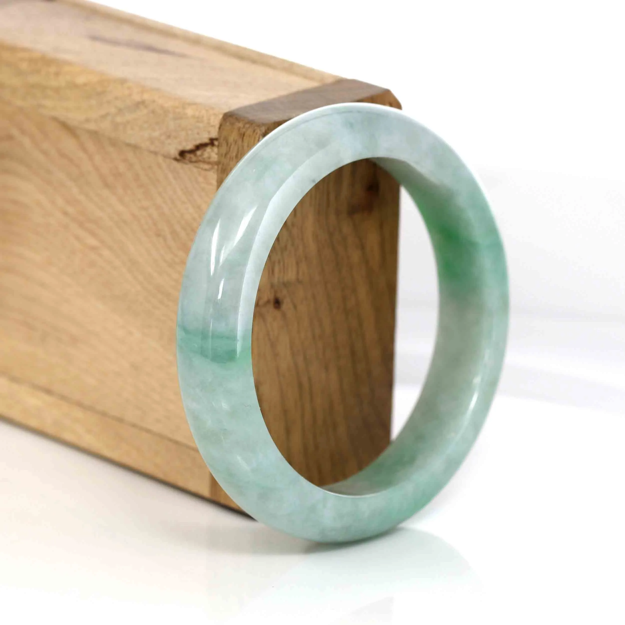 Baikalla Classic Green Natural Jadeite Jade Bangle (54.41 mm )#321