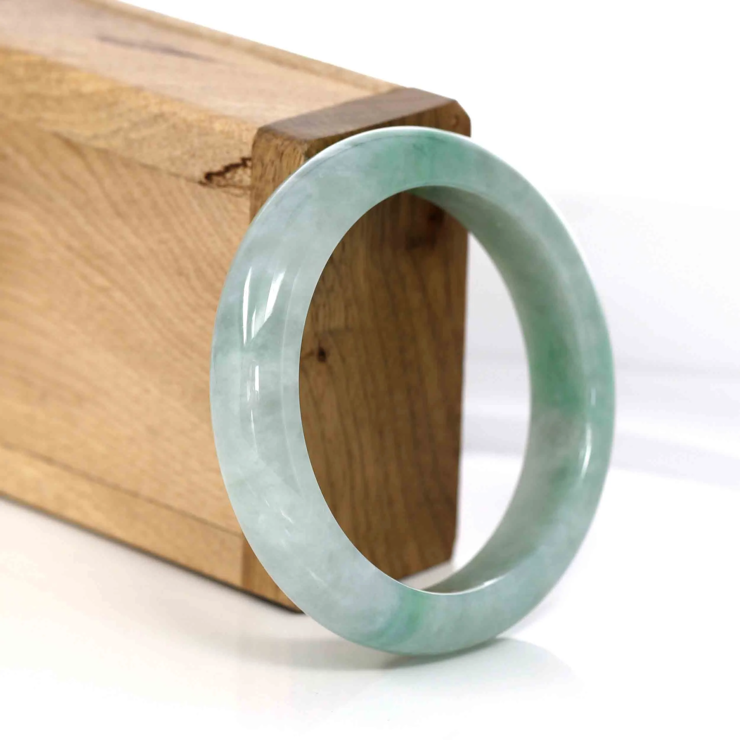 Baikalla Classic Green Natural Jadeite Jade Bangle (54.41 mm )#321
