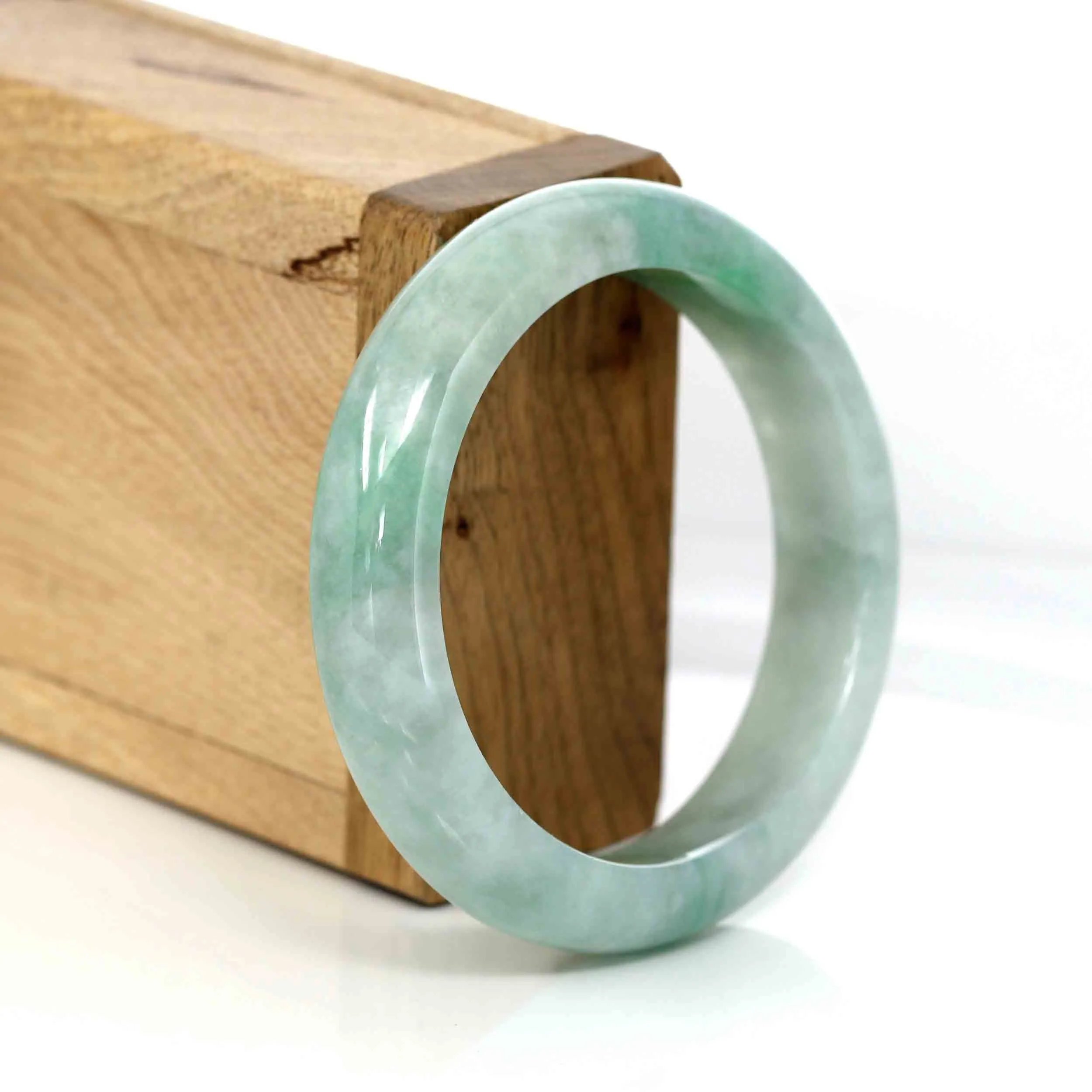 Baikalla Classic Green Natural Jadeite Jade Bangle (54.41 mm )#321